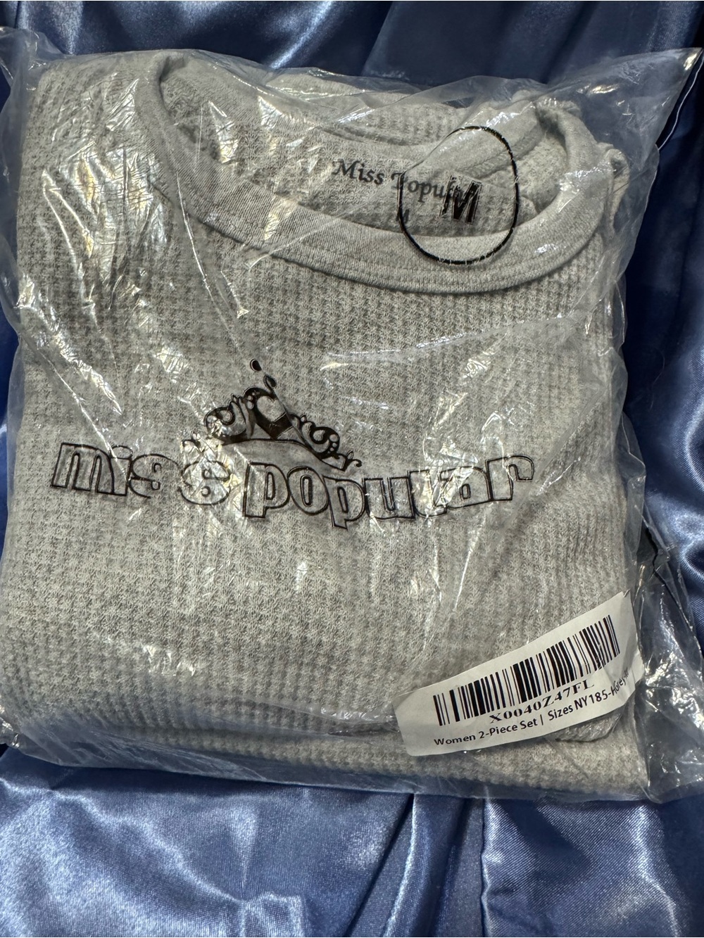 Women's Light Gray thermal set long sleeve
